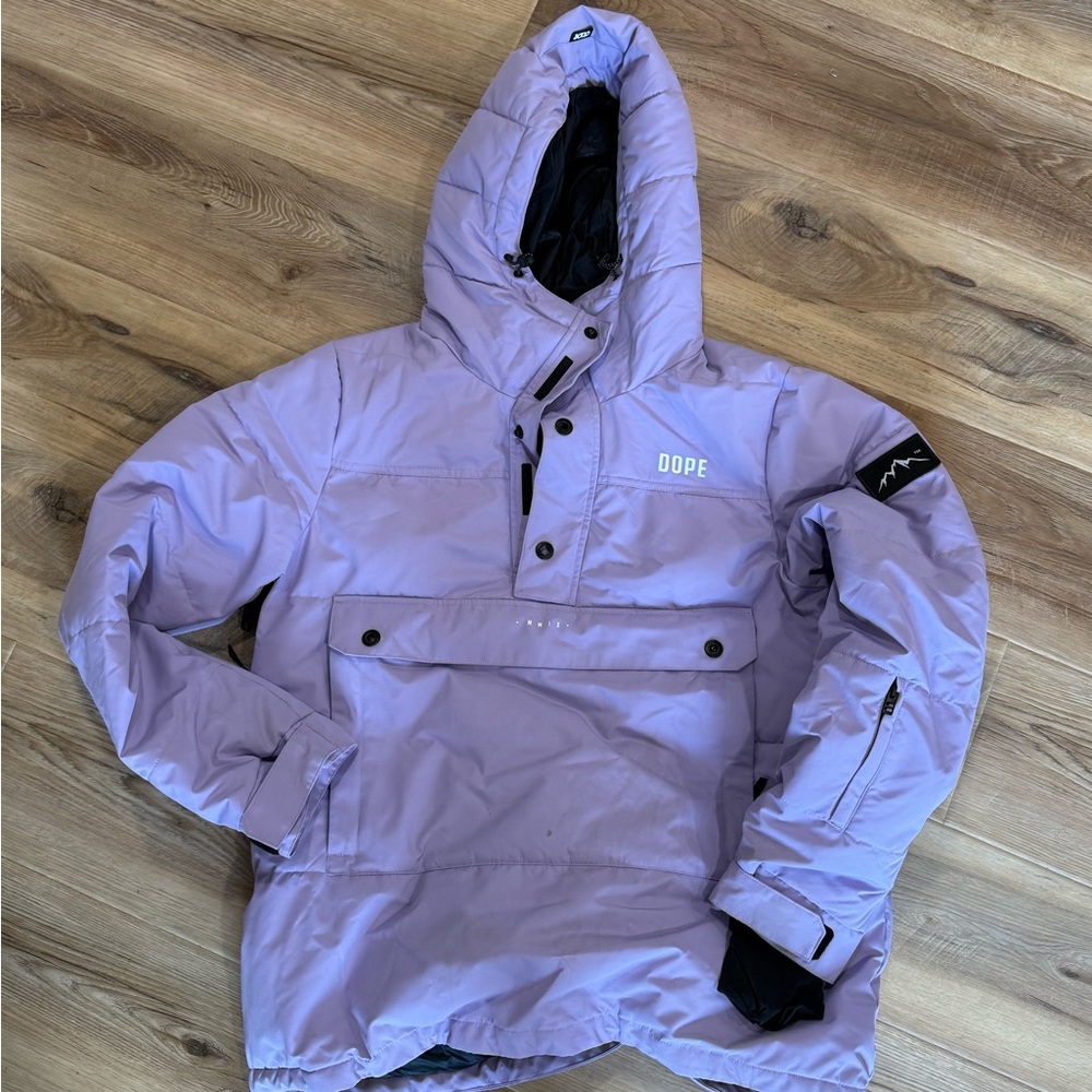 DOPE Lavender Hooded Pullover Puffer